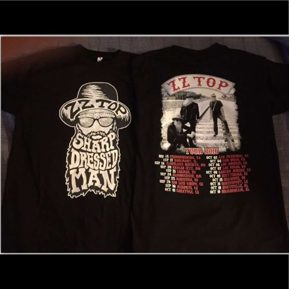 ZZ TOP Tshirt 2016 Sharp Dressed Man Tour Mens sz M NEW